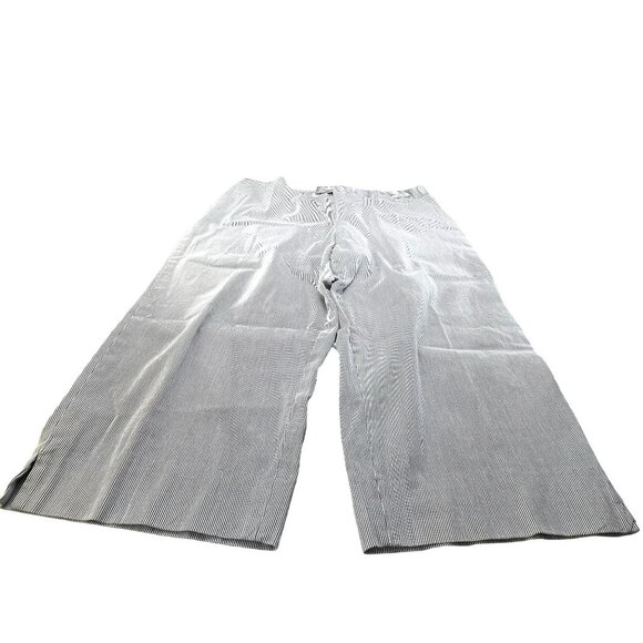 Coldwater Creek Womens Striped Cropped Pants Size 16 Blue & White JJ3907 - Picture 8 of 11
